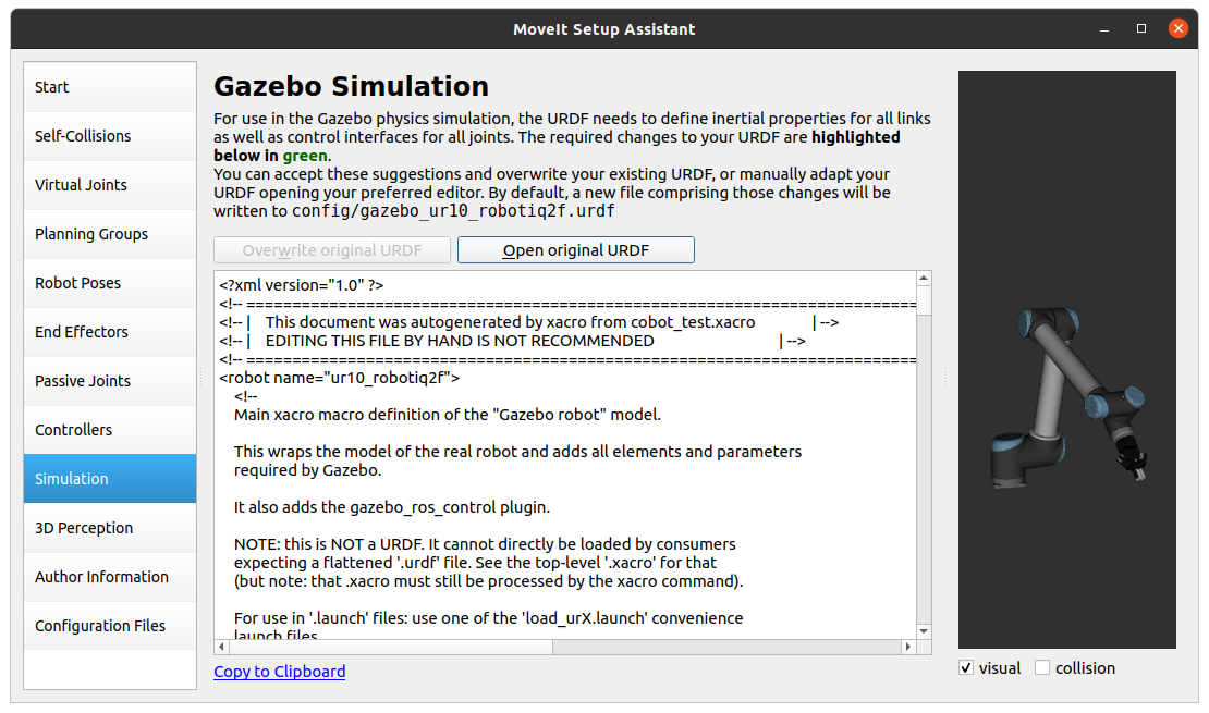 Gazebo simulation